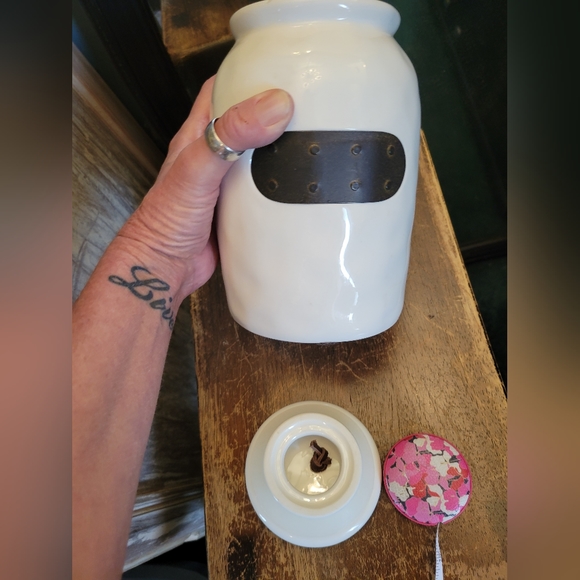 NWT 2016 mud pie large bistro canister with lid cute details - Picture 10 of 13